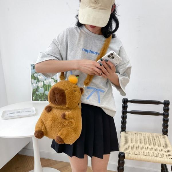 카피바라 인형 가방 백 크로스백 귤카피바라 귀여운 백팩 배낭 캐피바라 굿즈 놀이동산 놀이공원 캐릭터 템