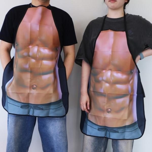 근육 몸짱 복근 방수 앞치마 [신혼부부 웃긴 특이한 재밌는 남자 남성 에이프런 집들이 선물 쓸없선]