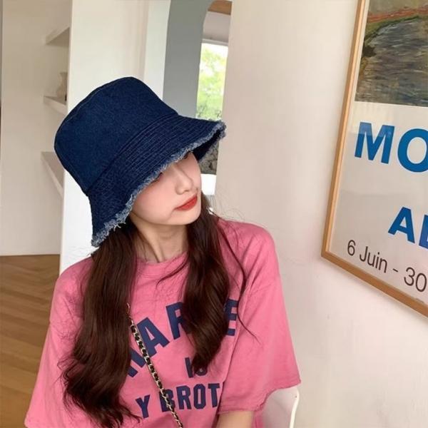 여성 남자 벙거지모자 데님 버킷햇 패션모자 챙모자