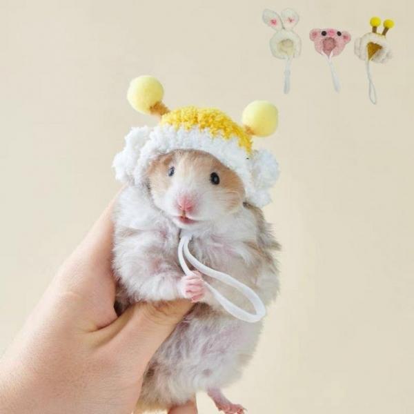 귀여운 햄스터 모자 미니 핸드 메이드 소동물 촬영 도구 고슴도치 니트 DIY