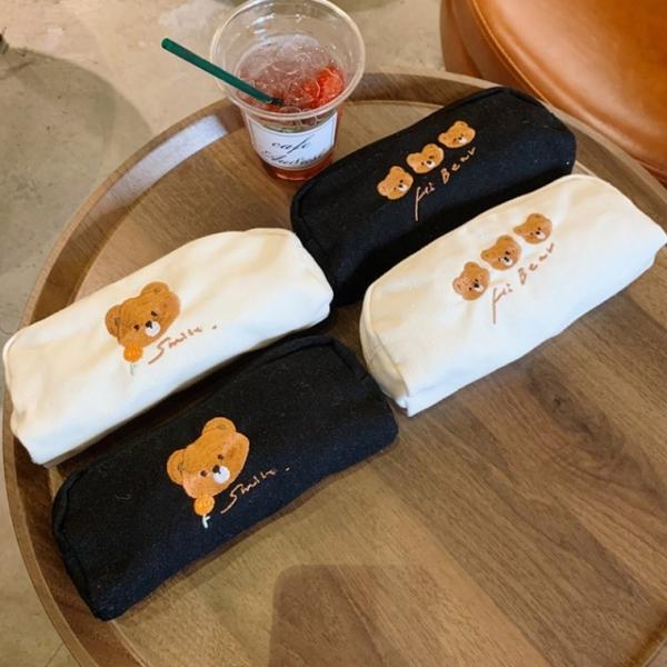 필통 곰돌이 자수 필통 귀여운필통 펜파우치 RD-12597