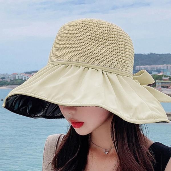 여름 휴양지 모자 여성 버킷햇 라피아햇 휴양지 왕골 밀짚