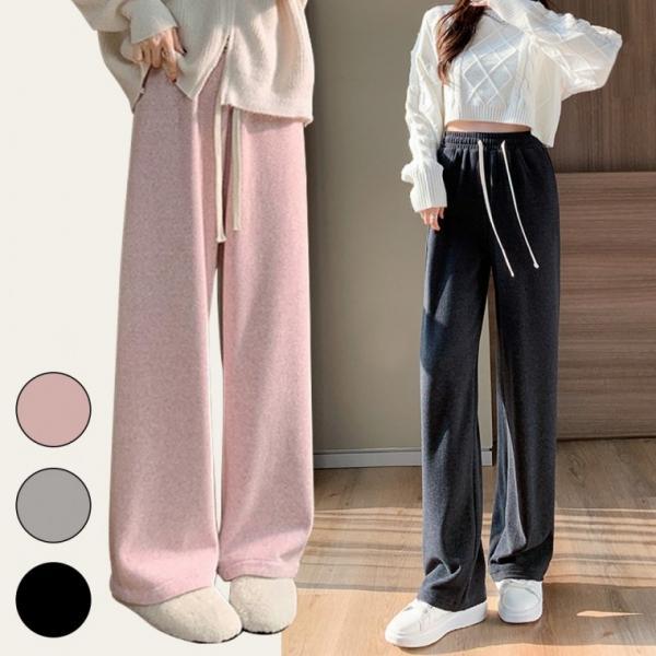 여성 데일리 팬츠 부드러운 편한 고무줄 스판 통바지