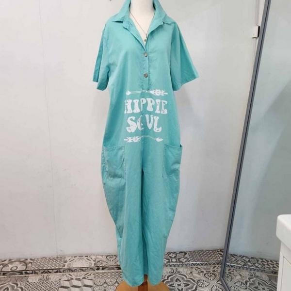 간지나는 여성 린넨 루즈핏 여름 점프수트