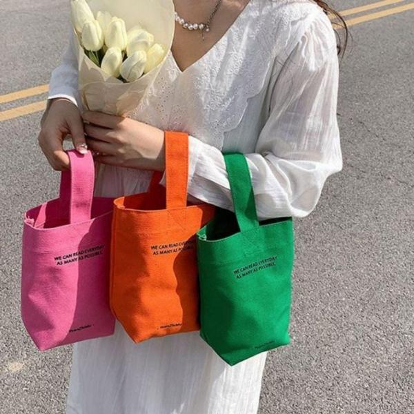 여성 캔버스 에코백 미니 토트백 데일리 가방 에코백 가방 토트백 미니