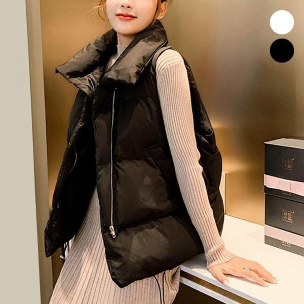 여성 오버핏 하이넥 패딩 조끼 ORK 101 패딩조끼 여성 경량 여자