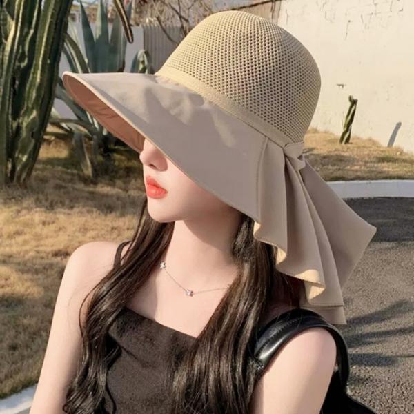 [앙상블] 뒷날개 챙 암막 모자 여름 벙거지 버킷햇 사파리 자외선 차단 햇빛 여성