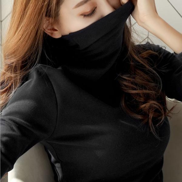 은창]하이넥 보온 심플 목폴라 티셔츠 여성 간절기 보온 사무실 실내 이너 슬림핏 레깅스 가을 폴라 상
