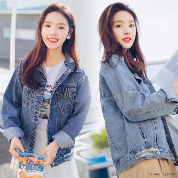 여성 데님자켓 청자켓 여성의류 자켓 점퍼 오버핏