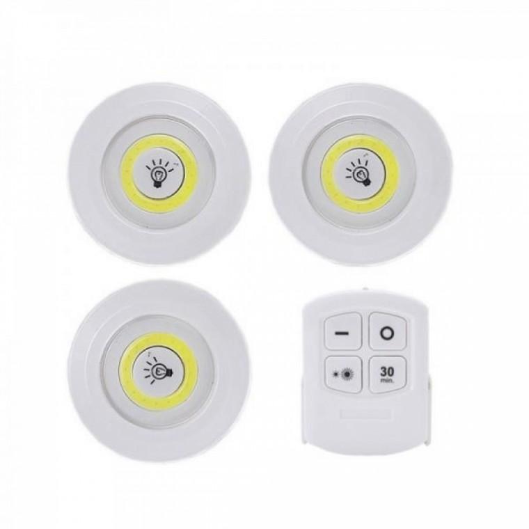 [KC인증] 터치등 리모콘 원형 LED 무드등 3P