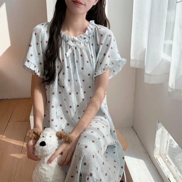 프릴 롱 원피스 파자마 수면잠옷 여름잠옷 여성잠옷 파자마파티 잠옷 파자마잠옷 반바지 잠옷세트 츄리닝