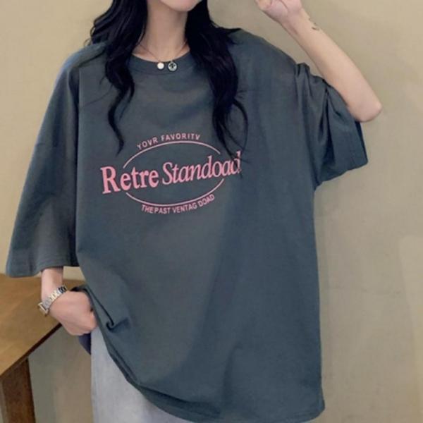 루즈핏 레터링 여성 여름 셔츠 티 셔츠 여자 반팔 루즈핏 여성 박스티