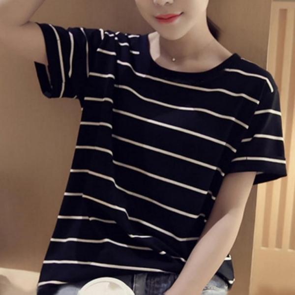 반팔 여성 스트라이프 단가라 2P 여성 예쁜티 셔츠 줄무늬 티세트