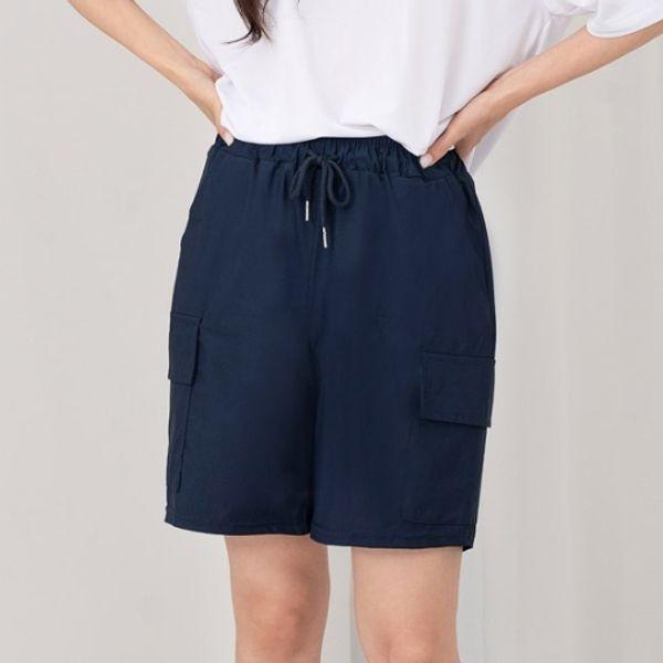 여자 반바지 카고 팬츠 허리 밴딩 여성 바지 5부