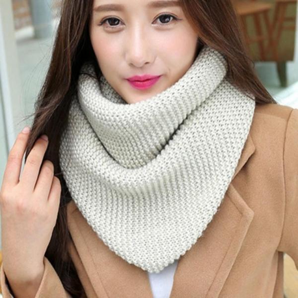 넥워머(아이보리)(여성용) 니트 프롬즈 보온목토시 넥워머 용품 털 보온