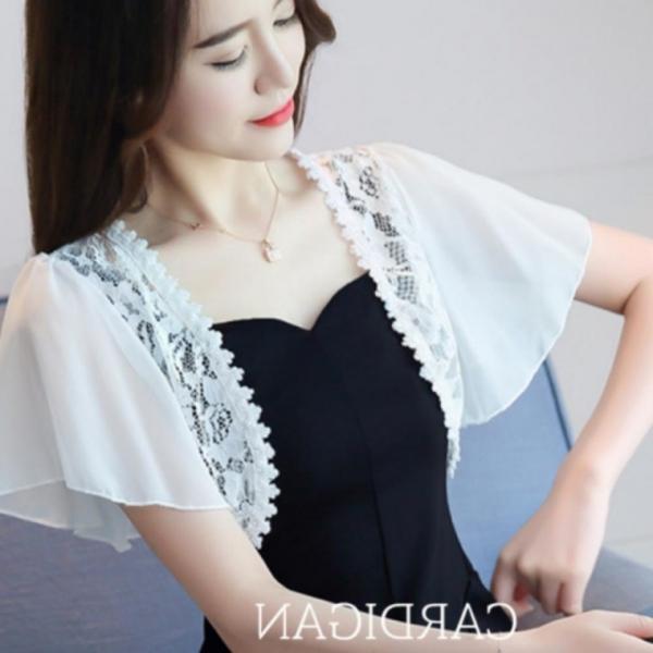 볼레로 쉬폰 원피스 가디건 레이스 숄 여성 짧은 코트 자켓 여름 볼레로