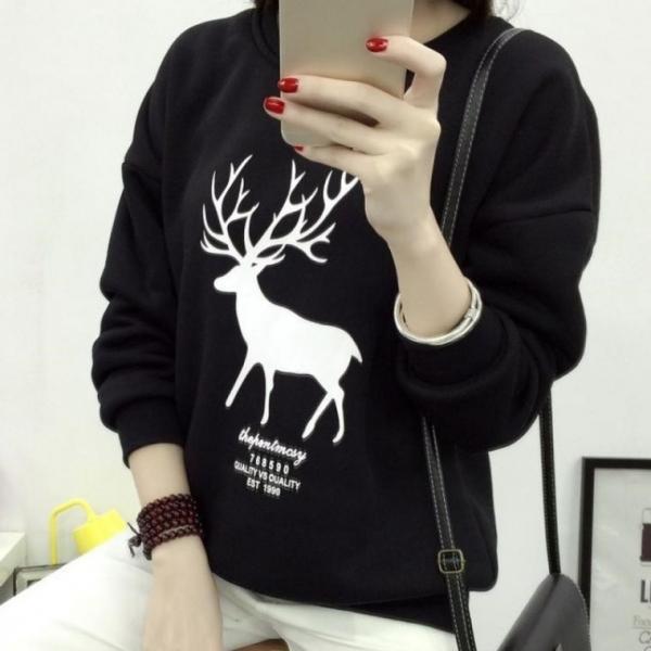 루돌프 여성 티셔츠 맨투맨 여자 기모 긴팔 티셔츠
