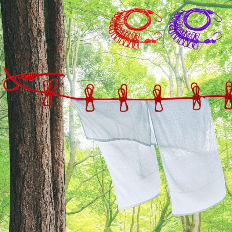 휴대용 여행용 빨래줄 접이식 야외 빨래줄 옷걸이 건조대 집게형 캠핑빨랫줄 휴대용빨랫줄