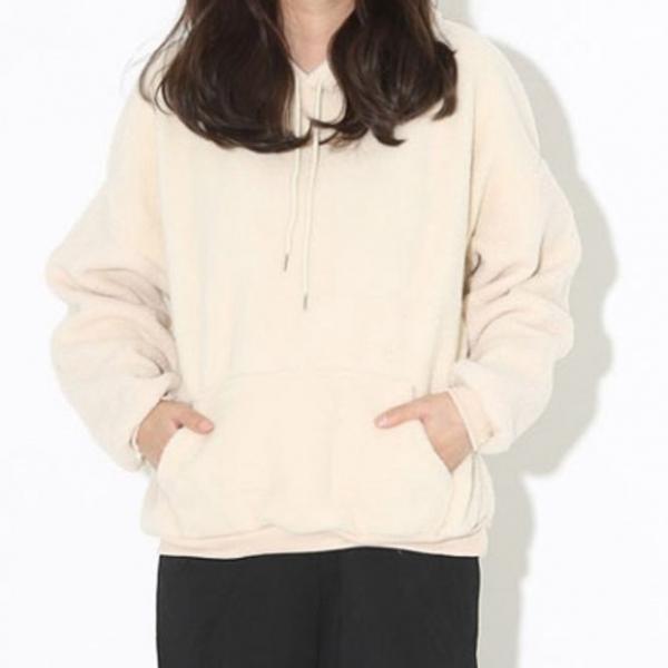여성 후드 티셔츠 여자 양털 후드티 무지티 프리 3색