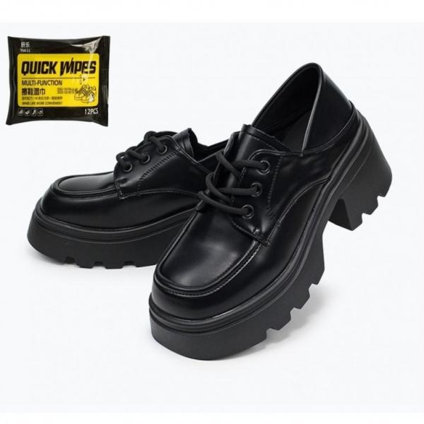 키높이 여자 구두 레이스업 워커 슈즈 여성 신발 신발 세정티슈 세트