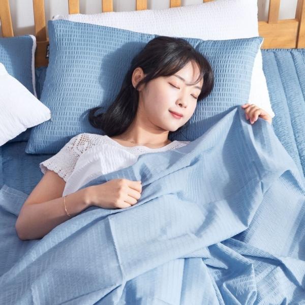 시어서커 홑이불 블루(S SS) 얇은 홑겹이불 여름 침구