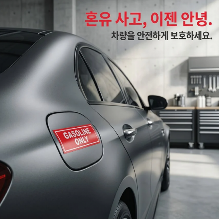 자동차 혼유방지 주유구 스티커 3P 휘발유 디젤 가솔린 연료표시 차량용 데칼