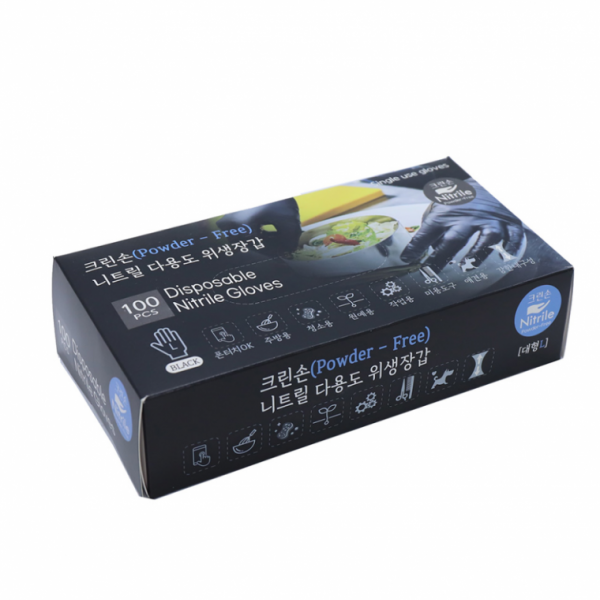 크린손니트릴장갑 100P 블랙 L 0050