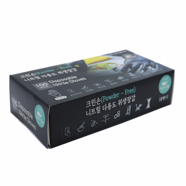 크린손니트릴장갑 100P 블랙 M 0067