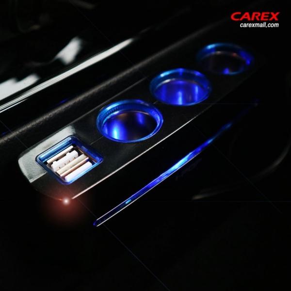카렉스 아이팝블루라인듀얼USB 3구소켓   멀티소켓