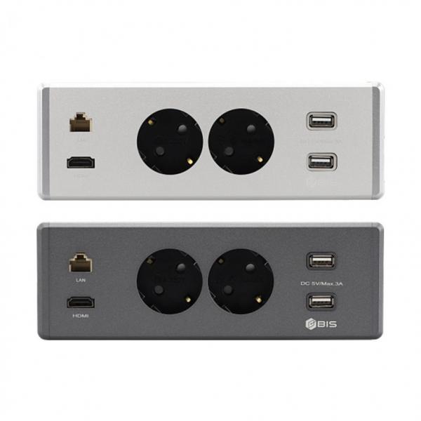 KC 2구 고정 매입형 콘센트 USB HDMI 빌트인 매립형 동시 충전