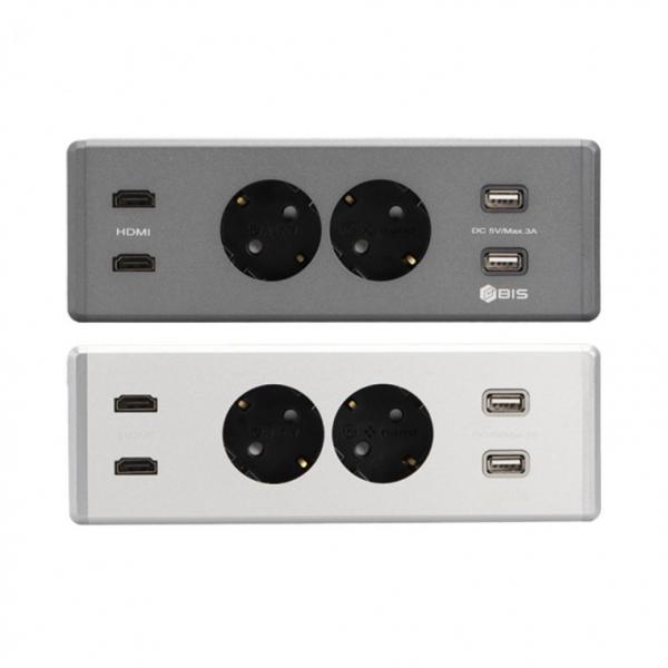 KC 2구 매입형 콘센트 USB HDMI 타공 매립형 빌트인 유선충전
