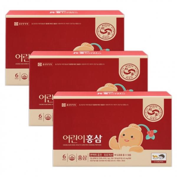 종근당건강 어린이 홍삼 20ml x 30포 3박스