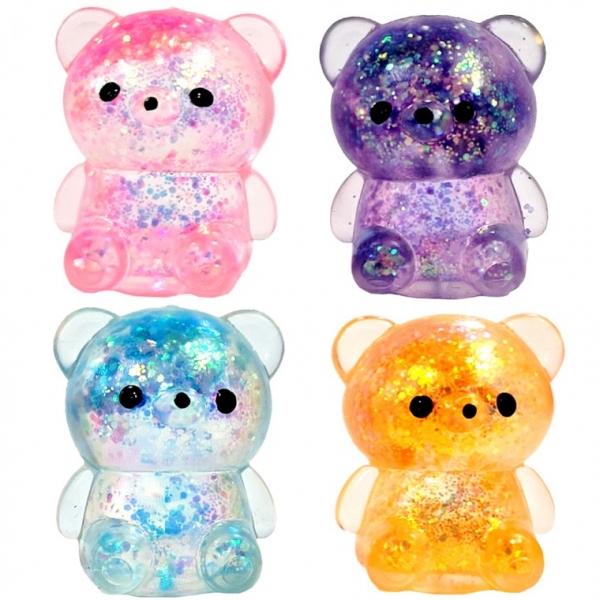 미니곰 반짝이 슈가볼 주물럭 말랑이 스퀴시 (12개)