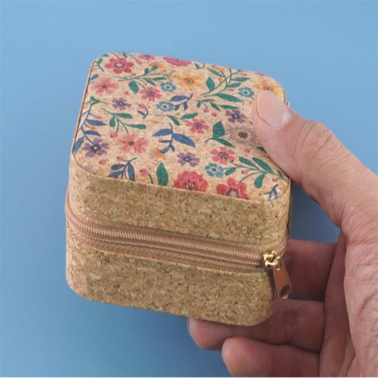 반지 목걸이 귀걸이 악세사리 보관함 코르크 케이스 10x10x5cm 미니보석함 휴대용보석함 쥬얼리케이스