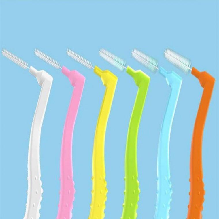 고급형 L형 치간칫솔 22개+케이스 세트 6가지 사이즈 L형 치실 리필 ㄱ자형 L 휴대용 어금니 칫솔