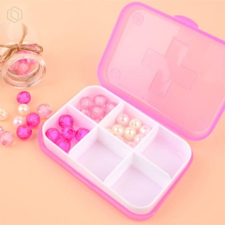휴대용 6칸 미니 케이스 여행 정리용 필수 아이템 다용도케이스 여행필수품 세트케이스
