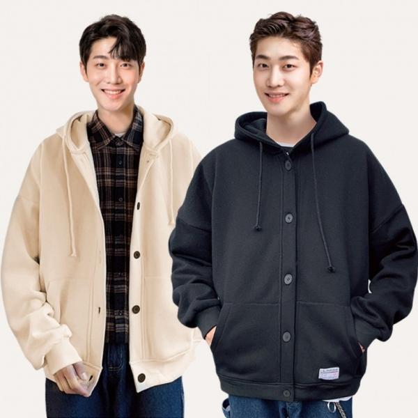 따뜻한 기모 아우터 남자 여자 커플 오버핏 후드 티셔츠