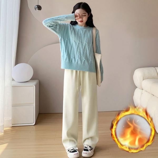 일자 벨벳 팬츠 여자 코듀로이 기모 와이드 스판 골덴 바지