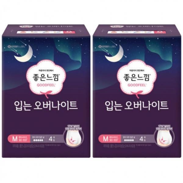좋은느낌 입는 오버나이트 중형 4입 x 2팩