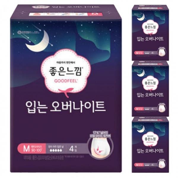 좋은느낌 입는 오버나이트 중형 4입 x 4팩