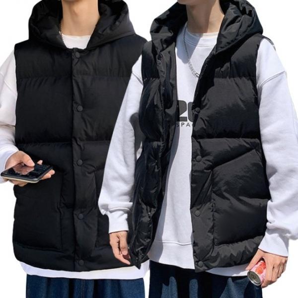 남성 캐주얼 하이넥 웰론 패딩 베스트 겨울조끼