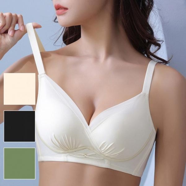 노와이어 심리스 속옷 가슴 모아주는 볼륨 뽕브라 3컬러