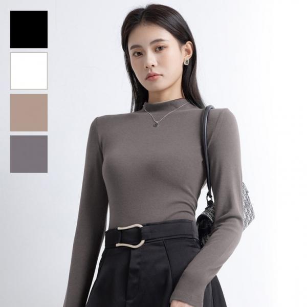 반목 긴팔 티셔츠 부드러운 모달 롱 이너 폴라티 4컬러