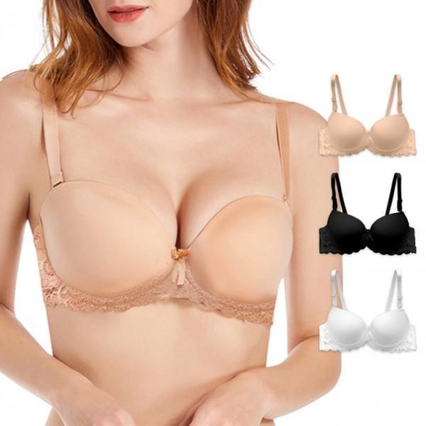 레이스 뽕브라 처진가슴 볼륨업 반컵 와이어 속옷 3컬러
