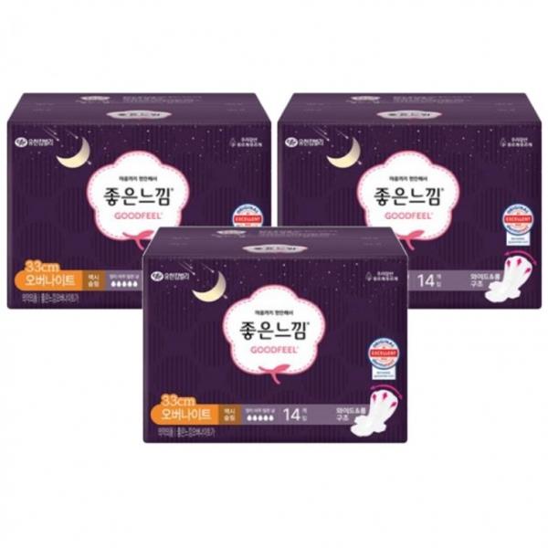 좋은느낌 울트라 날개형 오버나이트 14입 x 3개