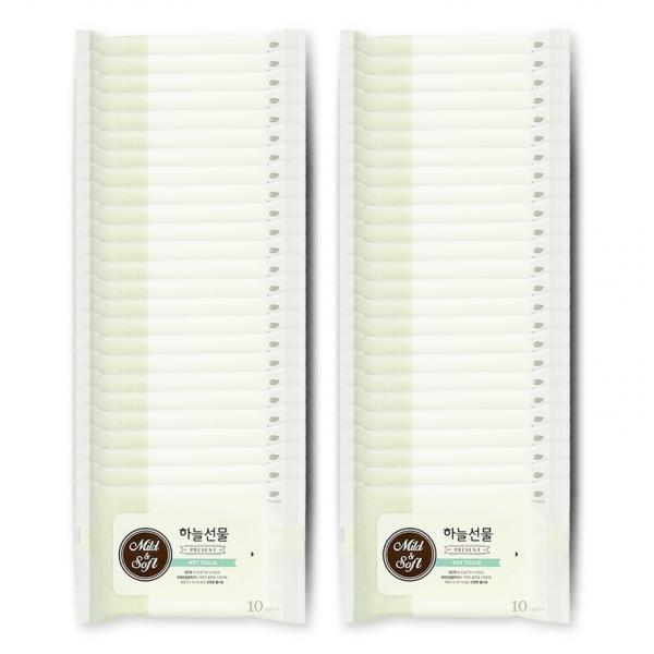 하늘선물물티슈(10매 리필) 50개 휴대용 소형 파우치형 아기 유아 판촉 홍보