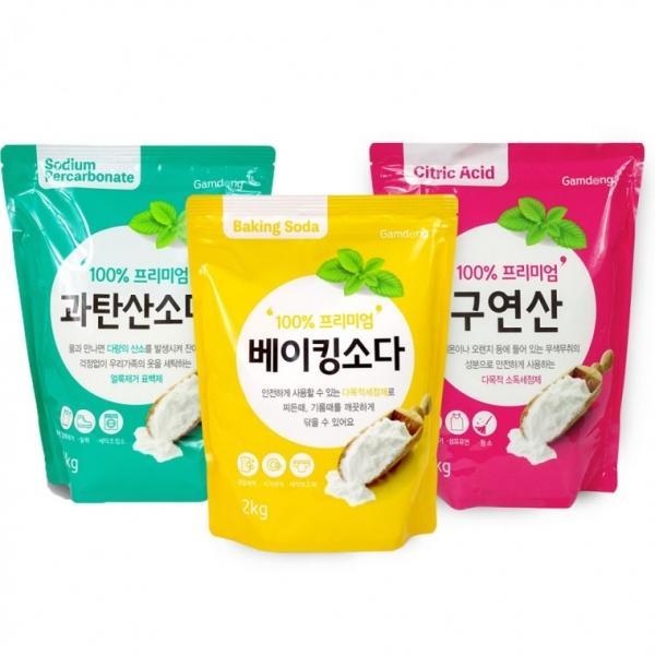 감동 베이킹소다 + 과탄산소다 + 구연산 세트 총6kg 세제