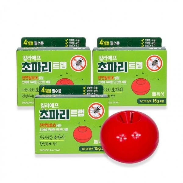 킬라에프 초파리트랩(1P)-3개 초파리유인제 초파리퇴치 벌레퇴치
