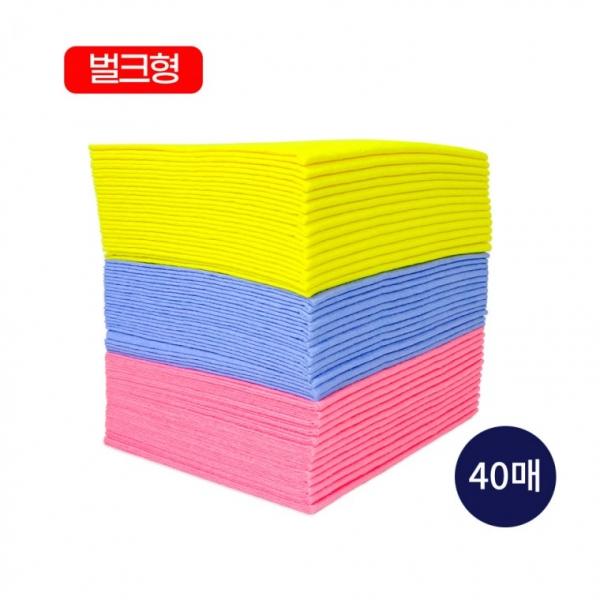 국산 고급칼라행주 40P(벌크형) 부직포행주 판촉용 홍보용 국산행주
