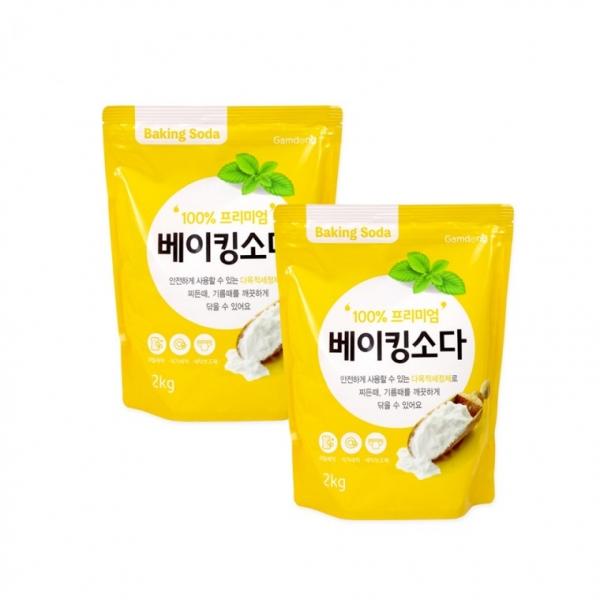 감동 베이킹소다(2kg)-2개 과일세척 세척제 리필 주방세제 세제